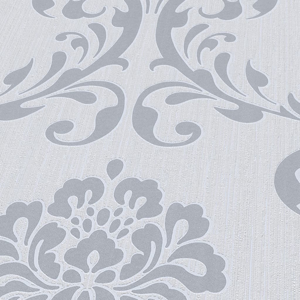 2 St Vliesbehangrollen Ornament 0,53X10 M Wit
