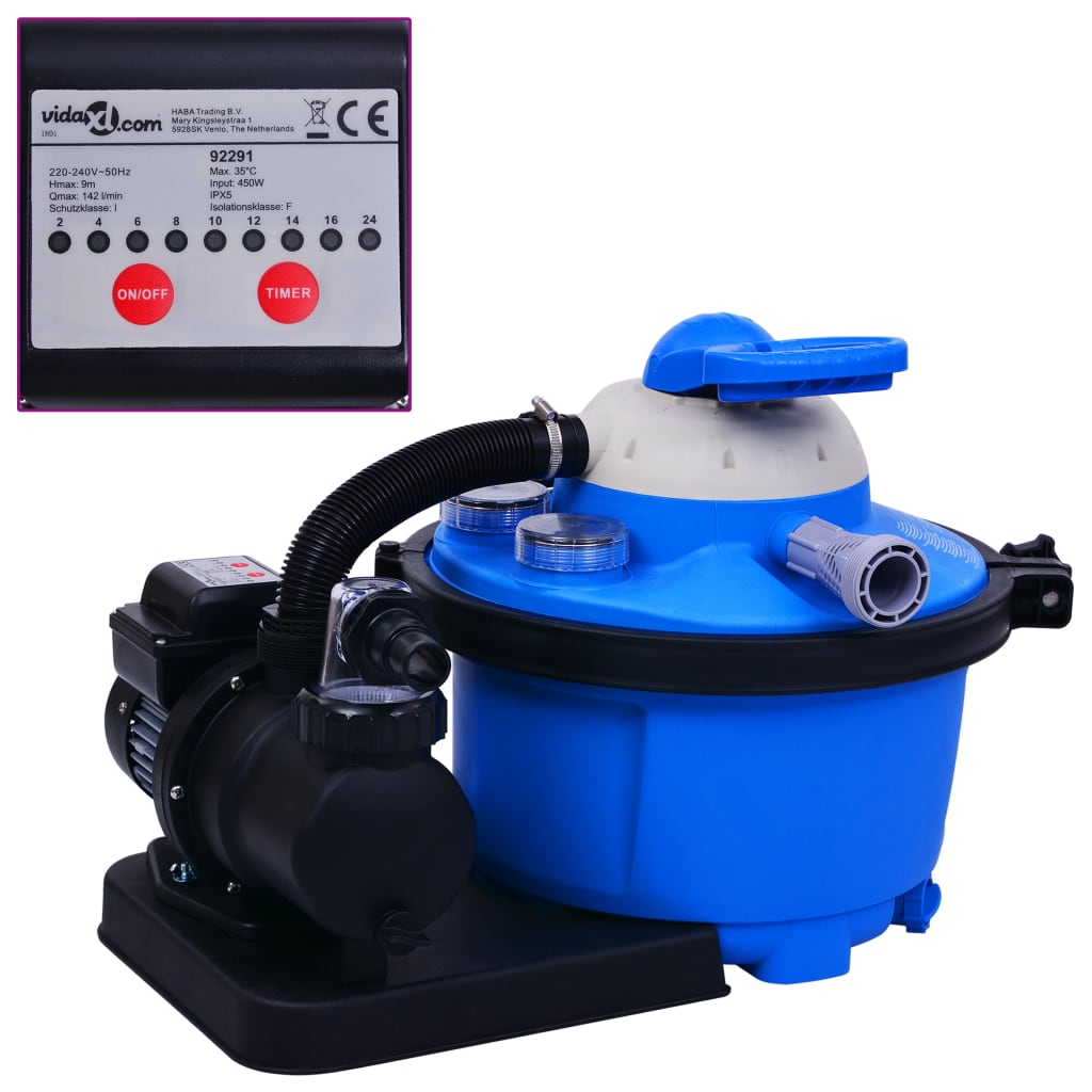 Zandfilterpomp Met Timer 450 W 25 L