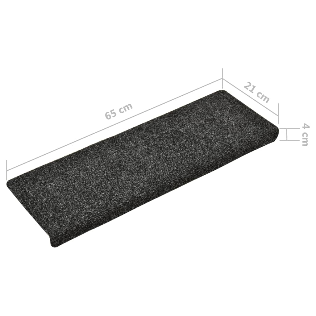 Trapmatten 15 St 65X25 Cm Naaldvilt Grijs