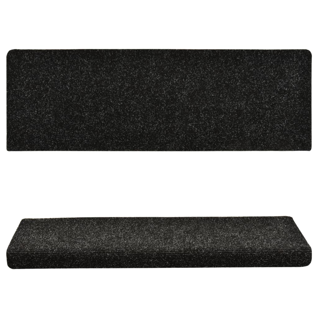 Trapmatten 15 St 65X25 Cm Naaldvilt Zwart