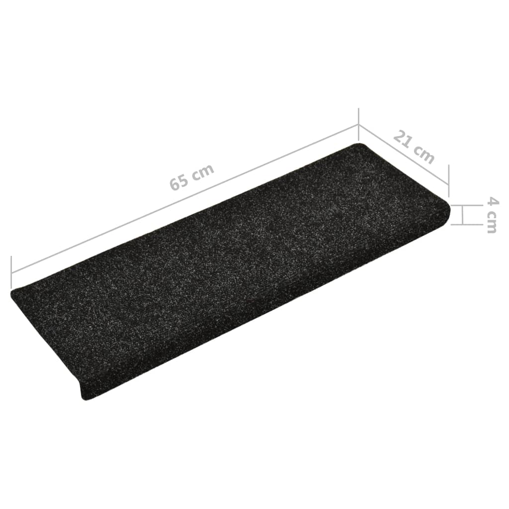 Trapmatten 15 St 65X25 Cm Naaldvilt Zwart