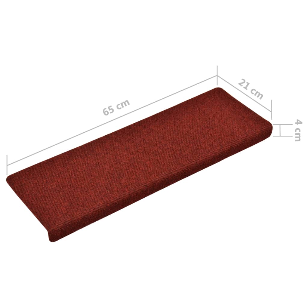 Trapmatten 15 St 65X25 Cm Naaldvilt Rood