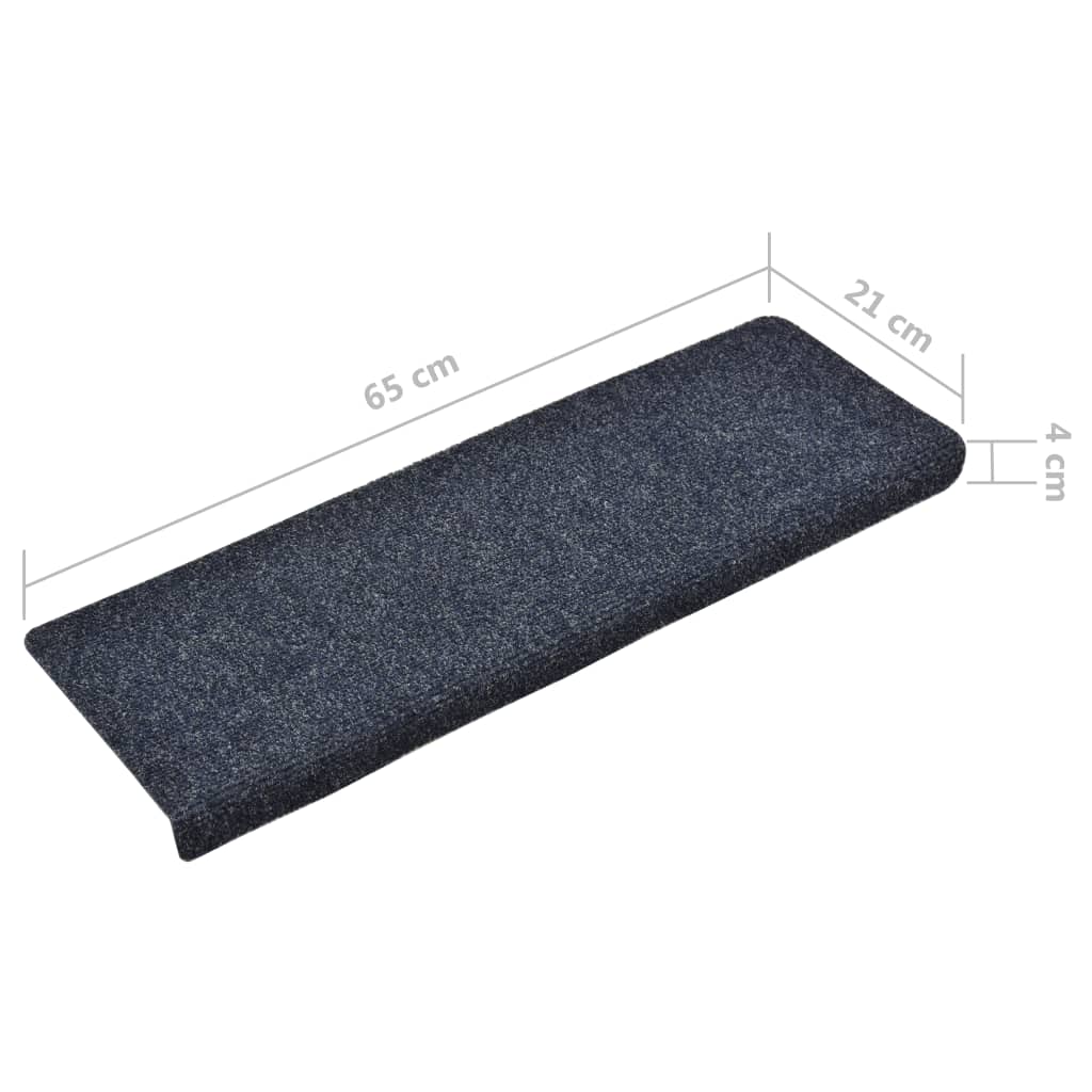 Trapmatten 15 St 65X25 Cm Naaldvilt Blauw