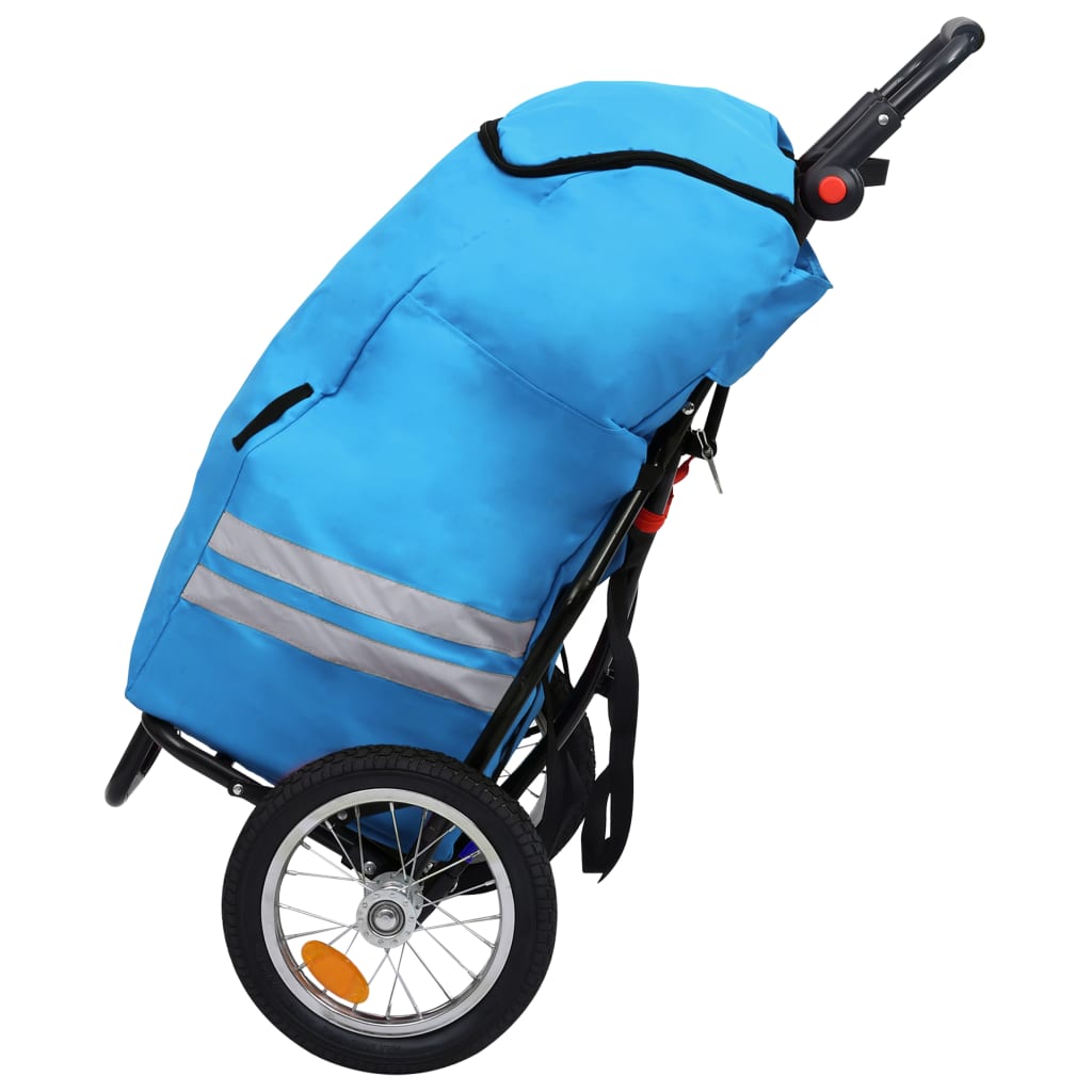 Fietskar Inklapbaar Met Boodschappentas Blauw En Zwart