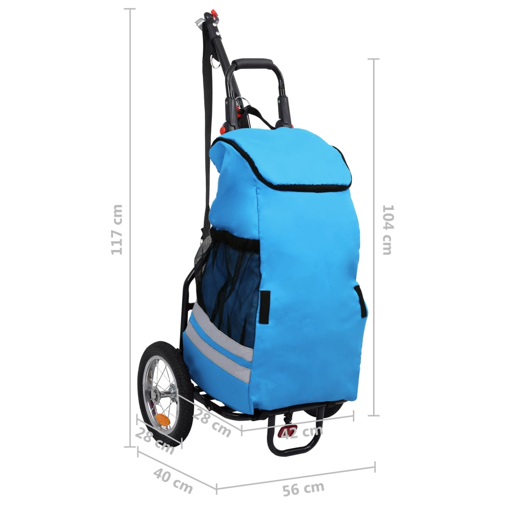 Fietskar Inklapbaar Met Boodschappentas Blauw En Zwart