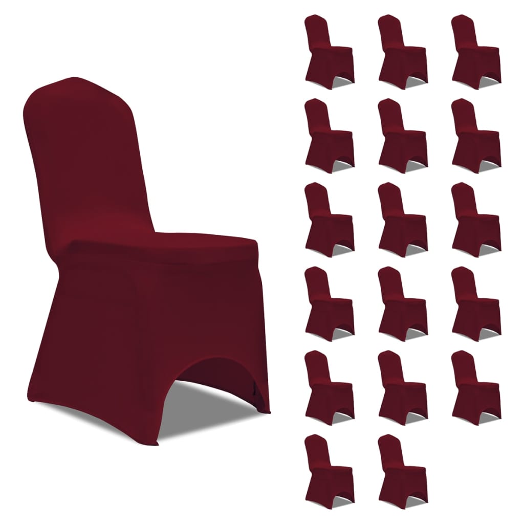 Stoelhoezen Stretch 18 St Bordeauxrood