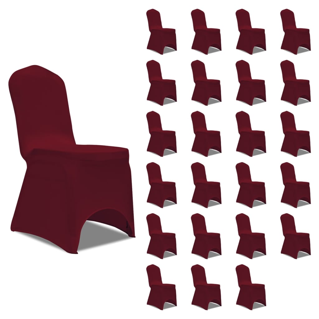 Stoelhoezen Stretch 24 St Bordeauxrood