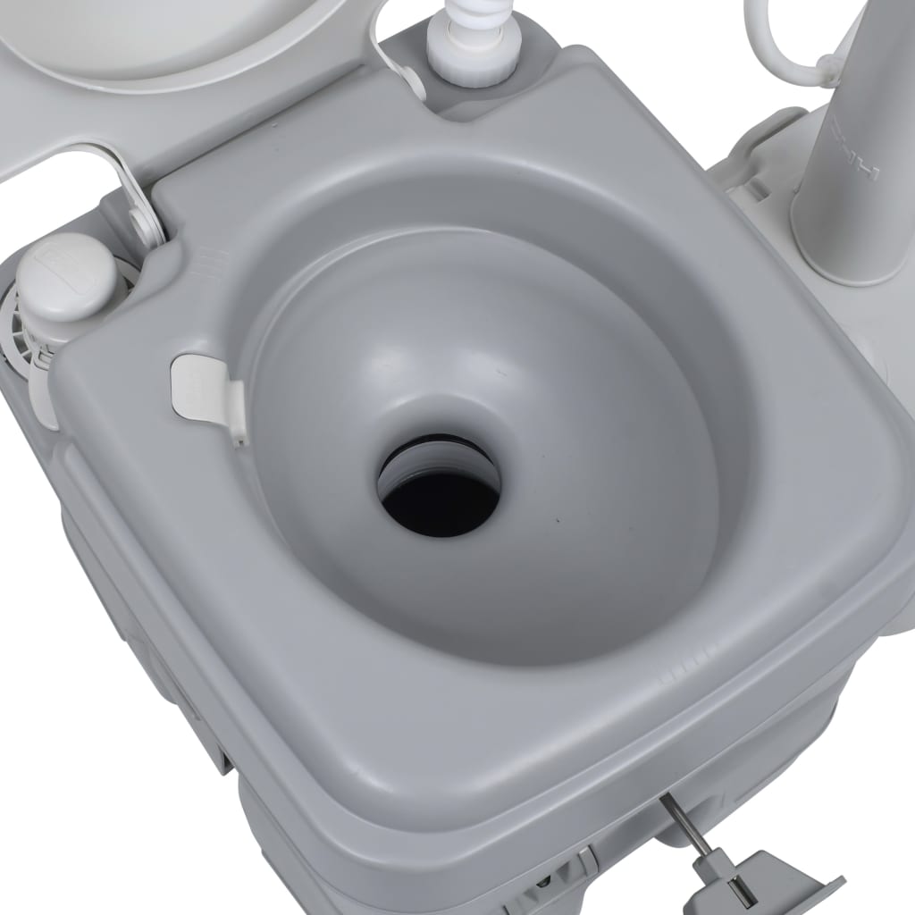 Kampeertoilet En Wasbak Draagbaar Grijs