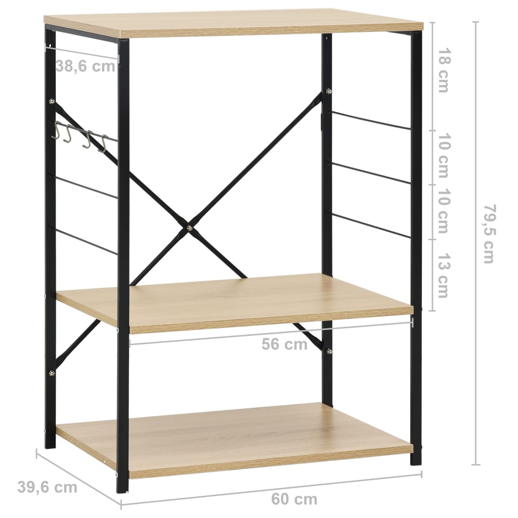 Magnetronkast 60X39,6X79,5 Cm Spaanplaat Zwart En Eikenkleurig
