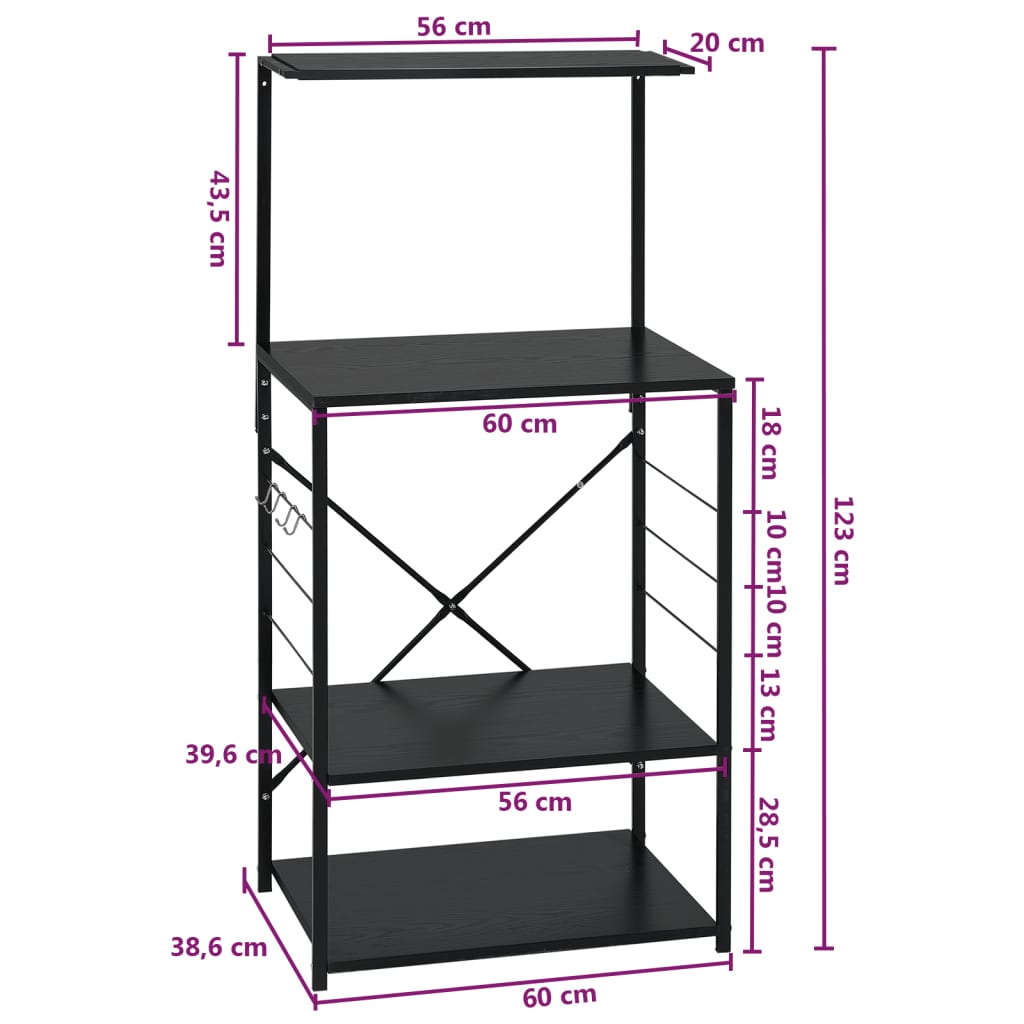 Magnetronkast 60X39,6X123 Cm Spaanplaat Zwart