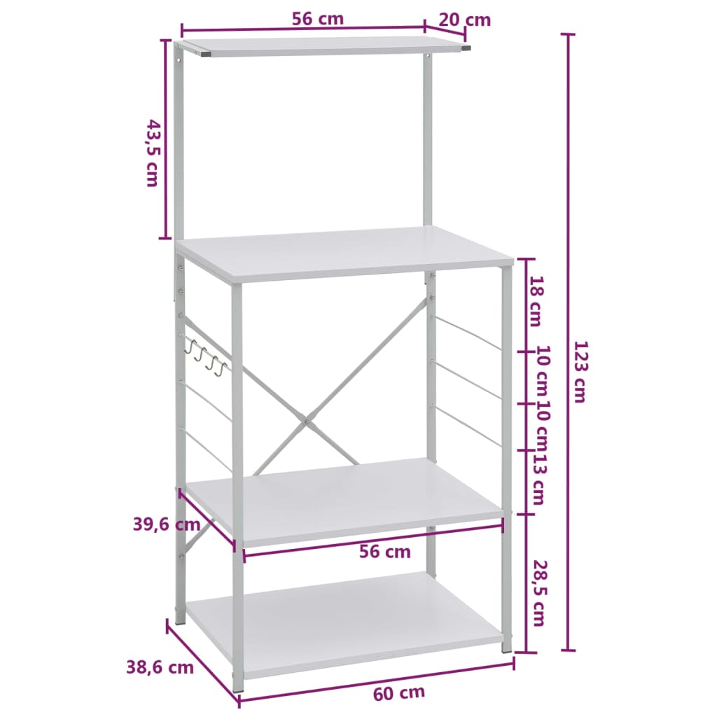 Magnetronkast 60X39,6X123 Cm Spaanplaat Wit
