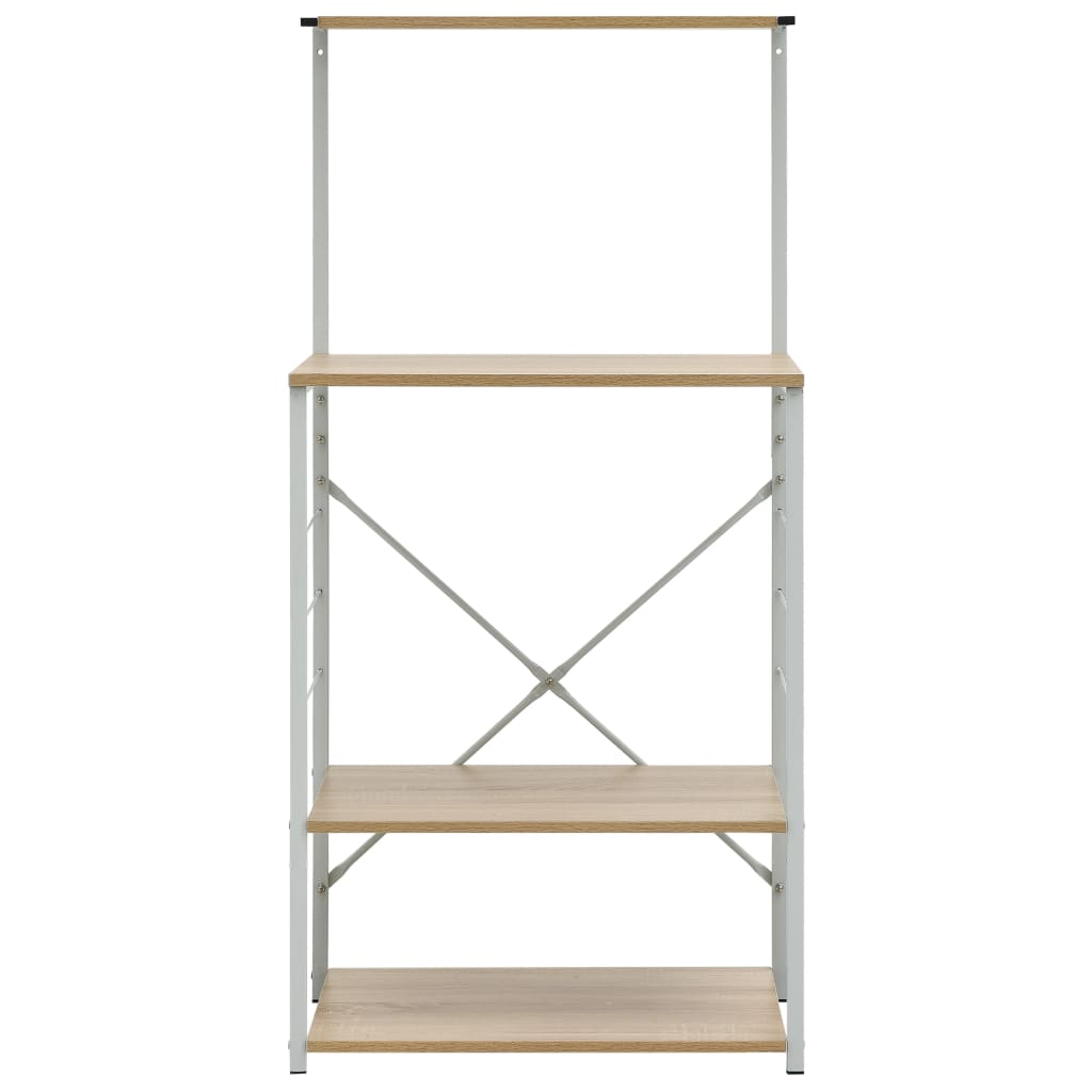 Magnetronkast 60X39,6X123 Cm Spaanplaat Wit En Eikenkleurig