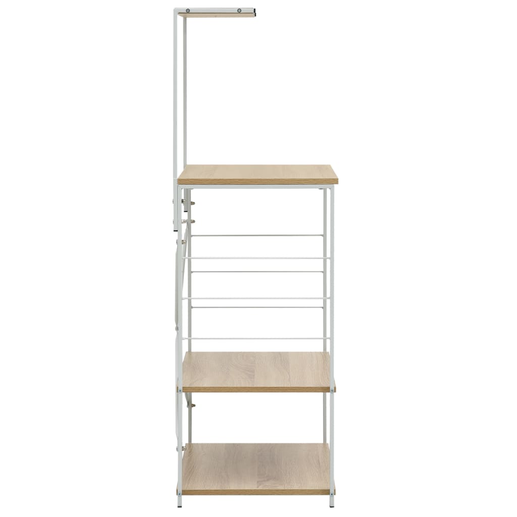 Magnetronkast 60X39,6X123 Cm Spaanplaat Wit En Eikenkleurig