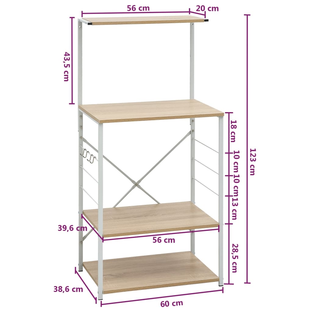 Magnetronkast 60X39,6X123 Cm Spaanplaat Wit En Eikenkleurig