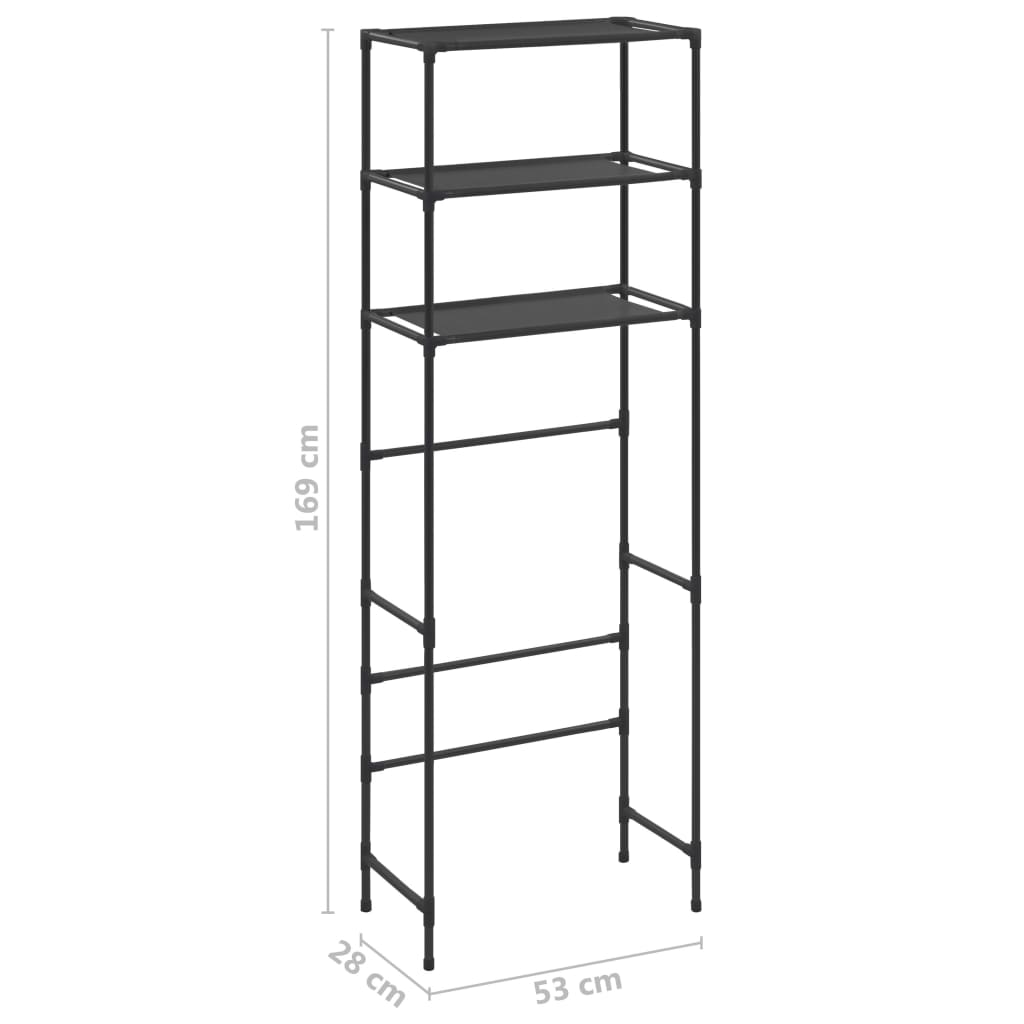 Opbergrek Voor Boven Toilet 3-Laags 53X28X169 Cm Zwart