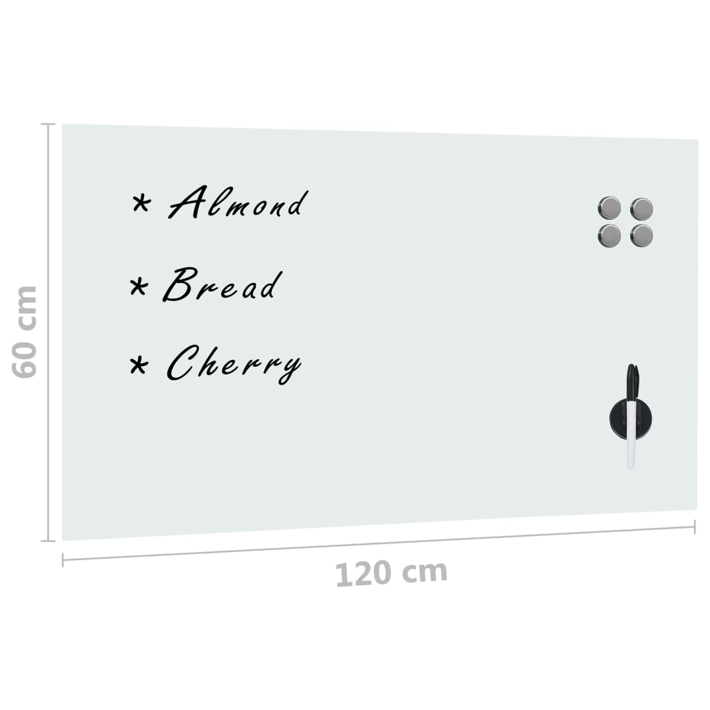 Magneetbord Voor Aan De Wand 120X60 Cm Glas