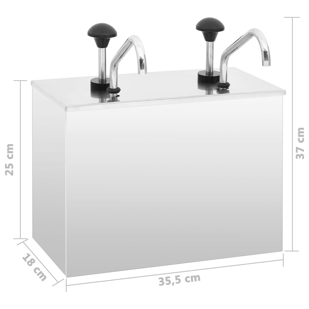 Sausdispenser 2X3,5 L Roestvrij Staal