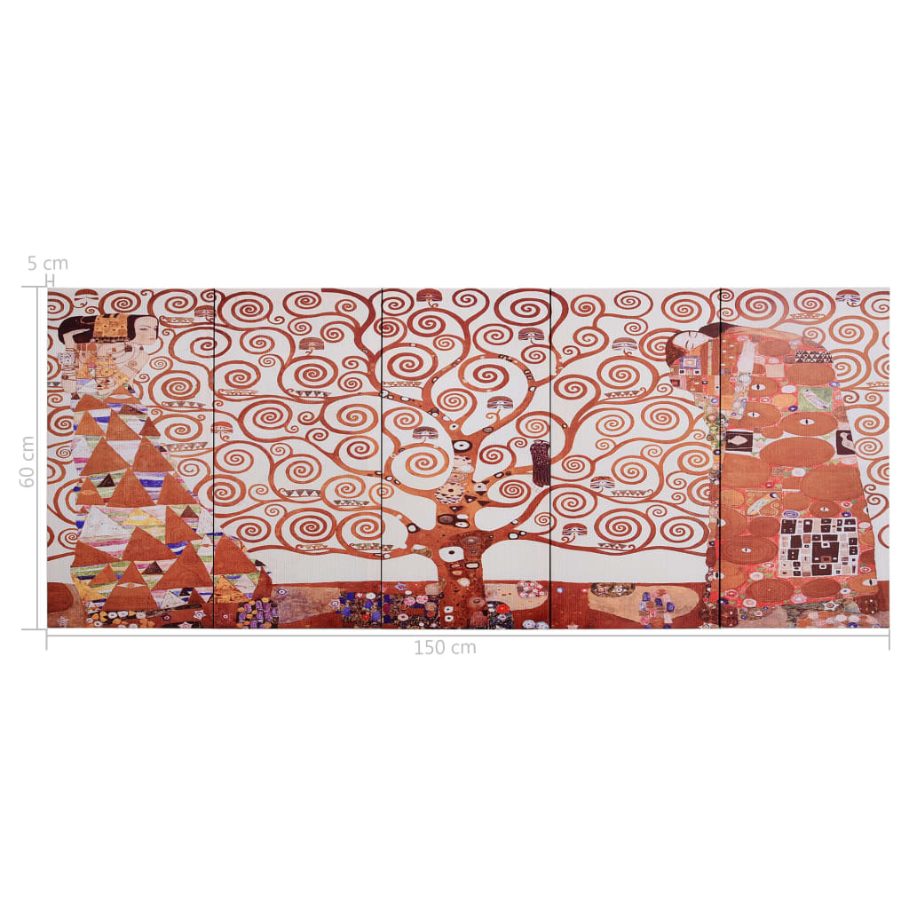 Wandprintset Boom 150X60 Cm Canvas Geel