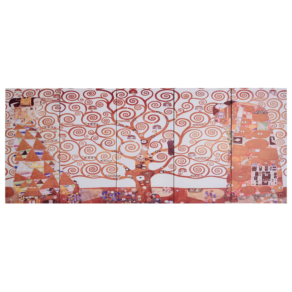 Wandprintset Boom 200X80 Cm Canvas Geel