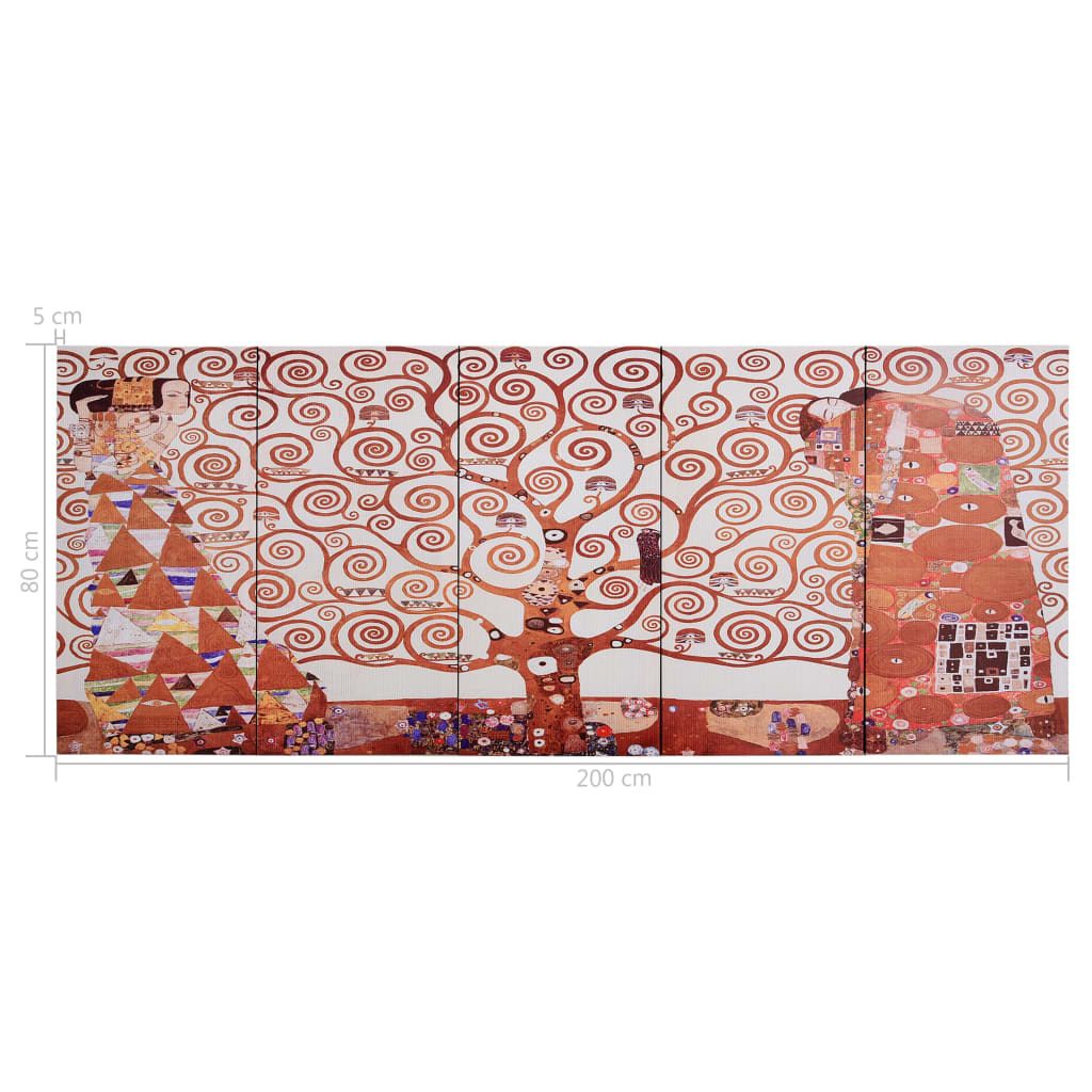 Wandprintset Boom 200X80 Cm Canvas Geel