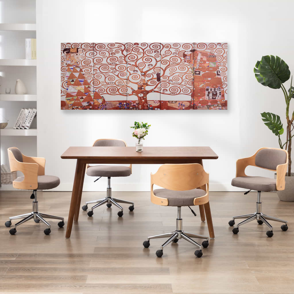 Wandprintset Boom 200X80 Cm Canvas Geel