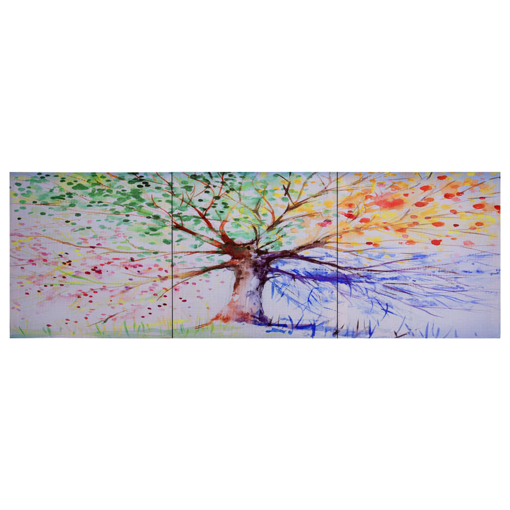 Wandprintset Regenboom 120X40 Cm Canvas Meerkleurig