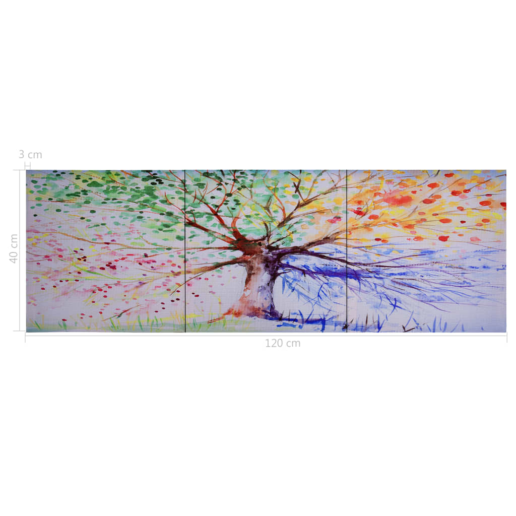 Wandprintset Regenboom 120X40 Cm Canvas Meerkleurig