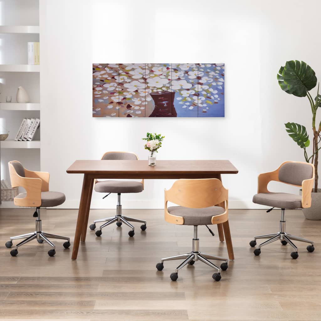 Wandprintset Bloemen In Vaas 150X60 Cm Canvas Meerkleurig