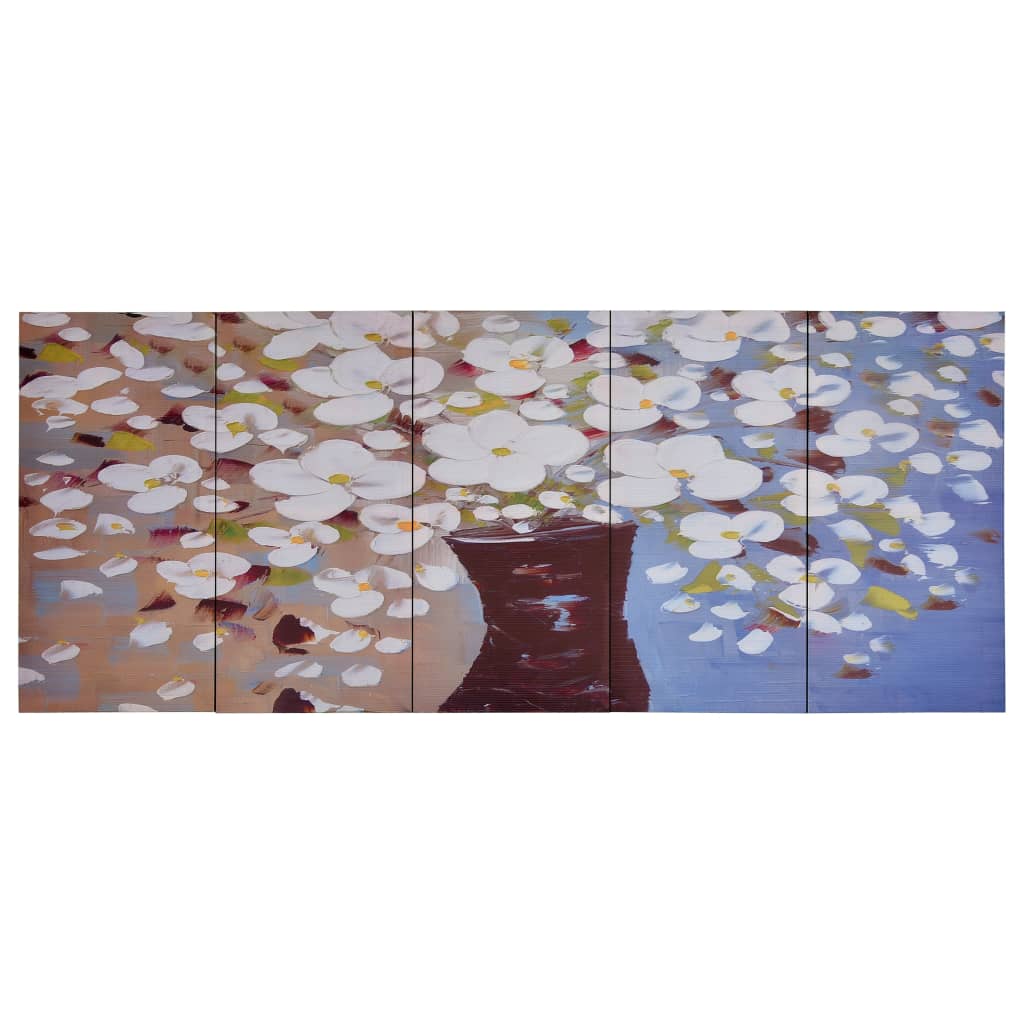 Wandprintset Bloemen In Vaas 200X80 Cm Canvas Meerkleurig