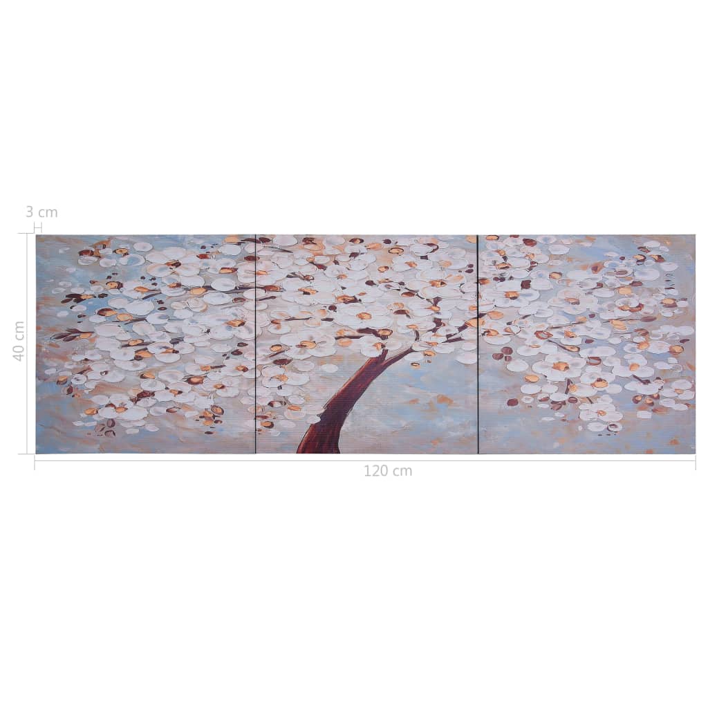 Wandprintset Bloeiende Boom 120X40 Cm Canvas Meerkleurig