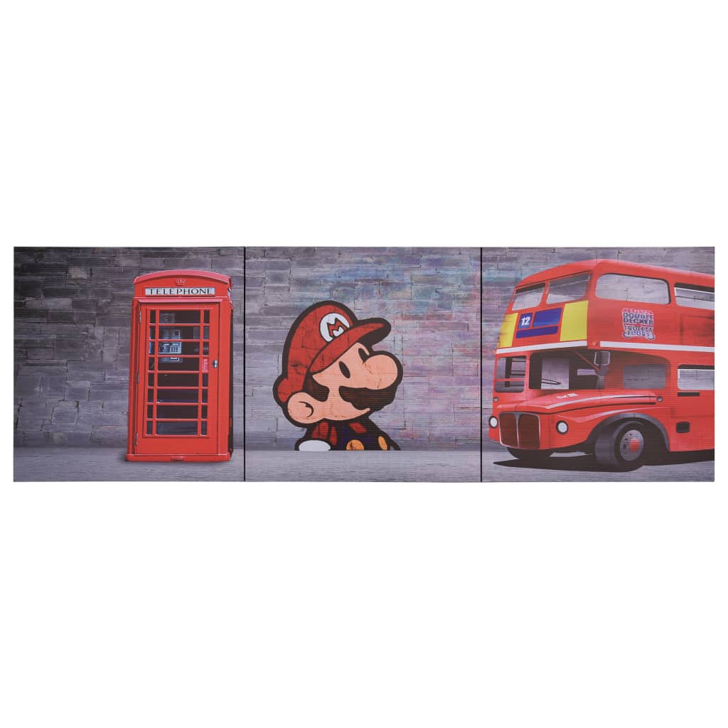 Wandprintset Londen 120X40 Cm Canvas Meerkleurig