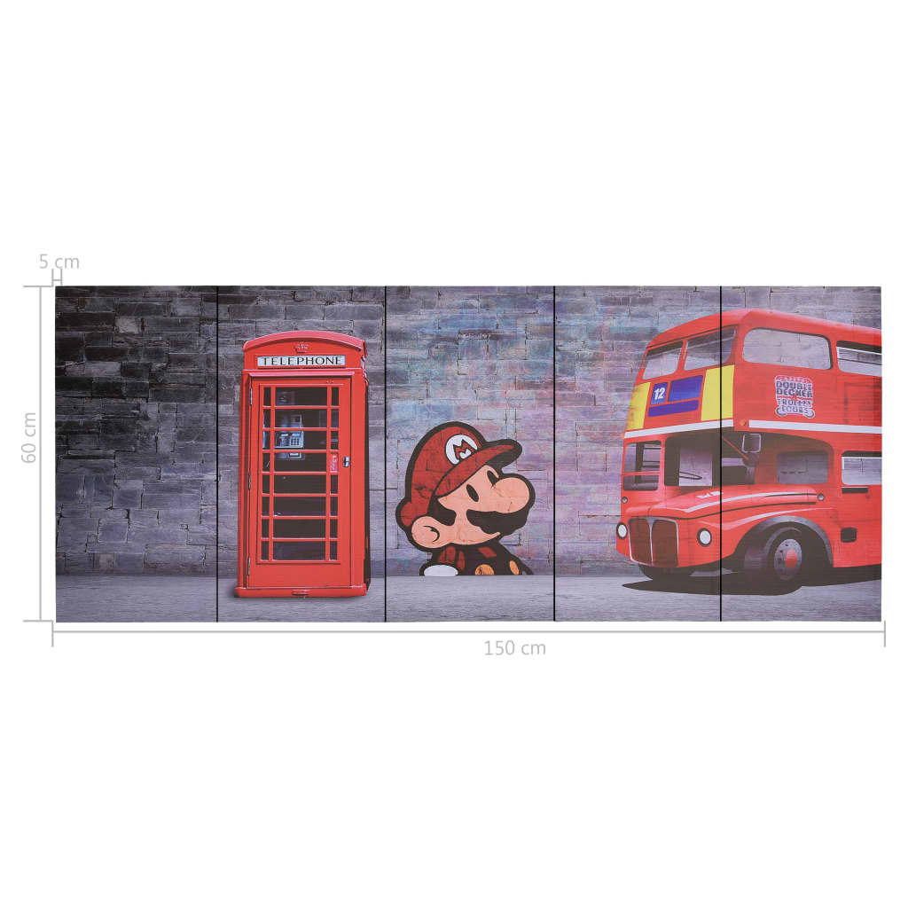 Wandprintset Londen 150X60 Cm Canvas Meerkleurig