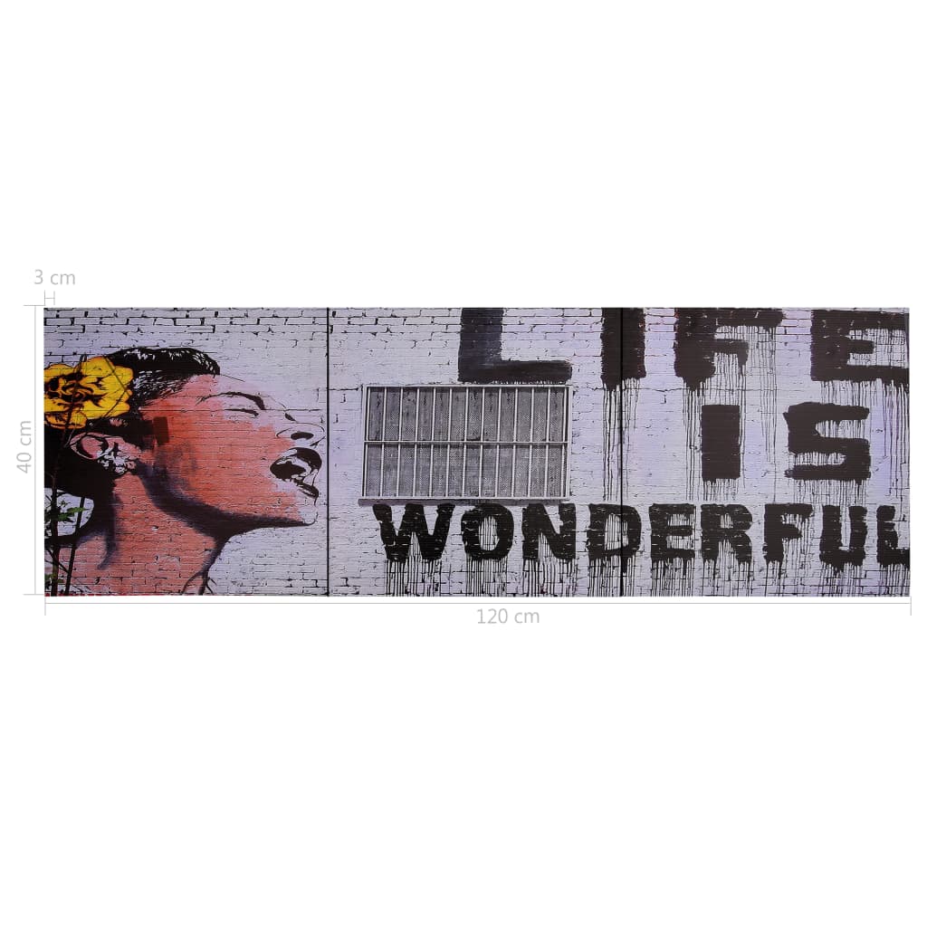 Wandprintset Wonderful 120X40 Cm Canvas Meerkleurig