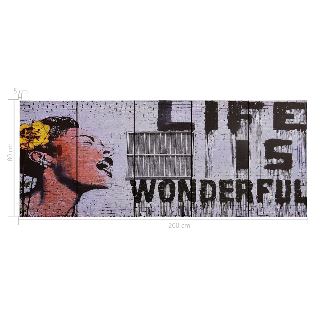 Wandprintset Wonderful 200X80 Cm Canvas Meerkleurig