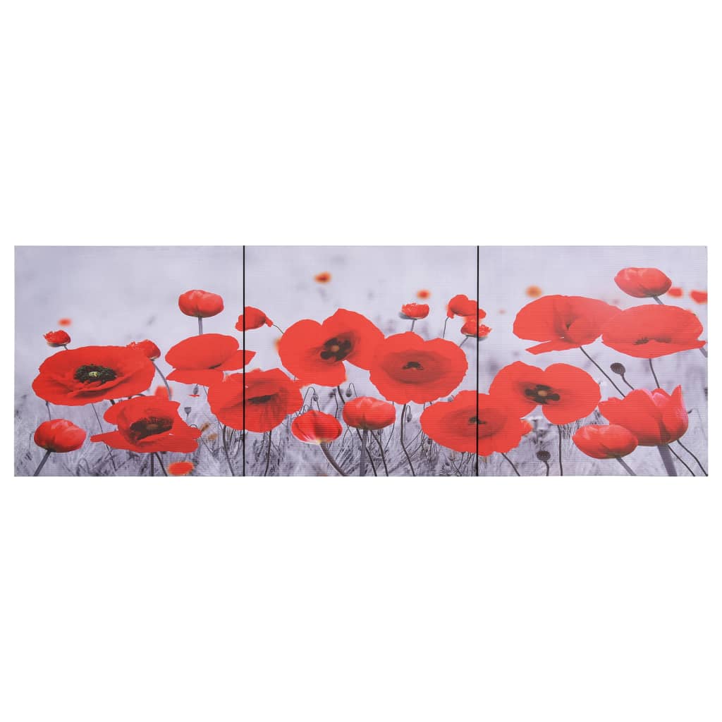 Wandprintset Bloem 120X40 Cm Canvas Meerkleurig