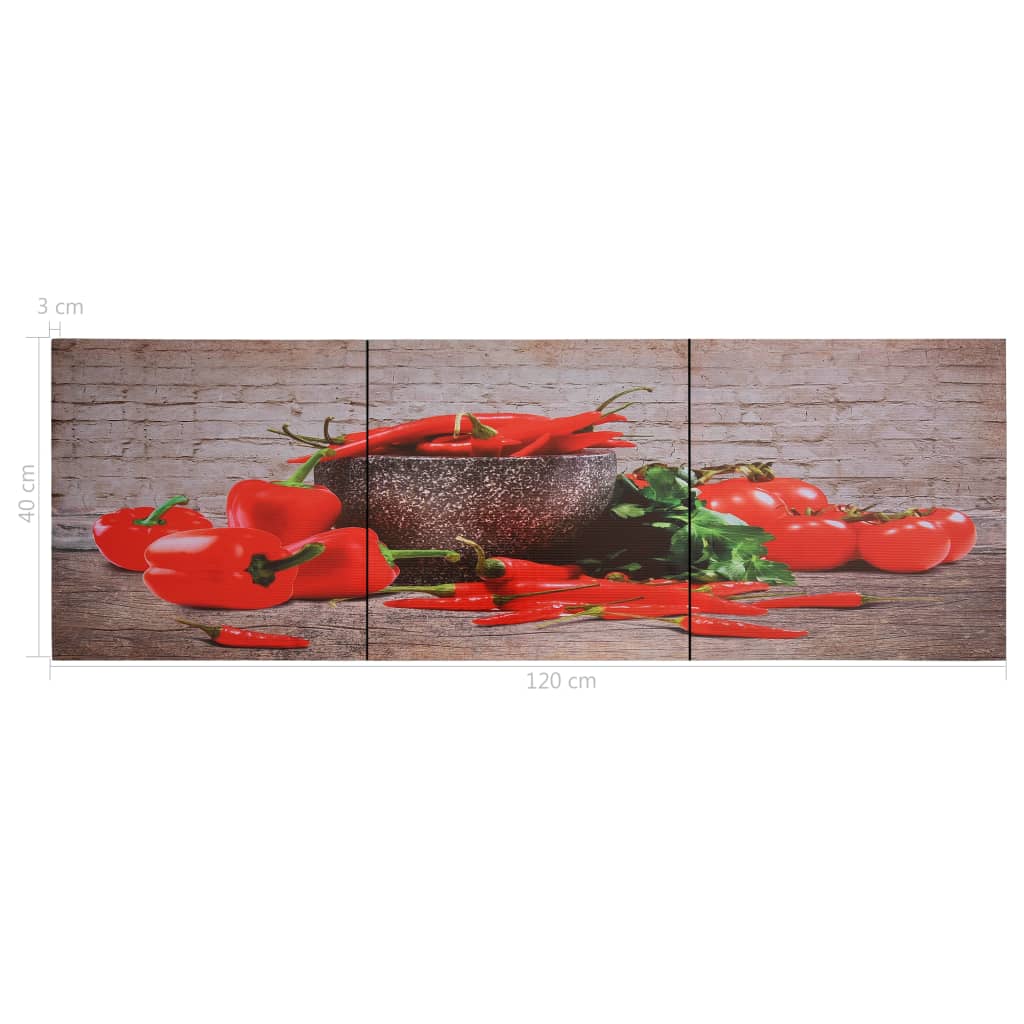 Wandprintset Paprika 120X40 Cm Canvas Meerkleurig