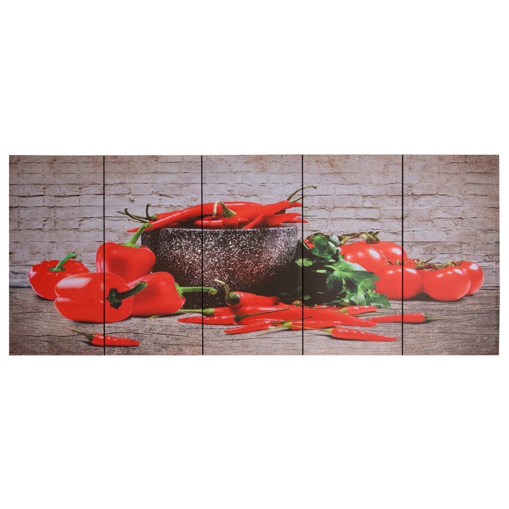 Wandprintset Paprika 200X80 Cm Canvas Meerkleurig