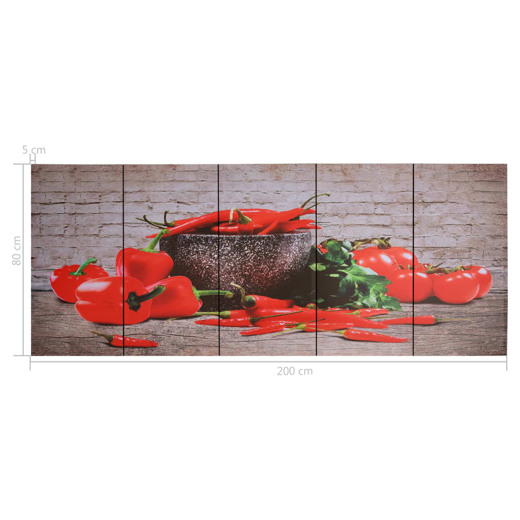 Wandprintset Paprika 200X80 Cm Canvas Meerkleurig