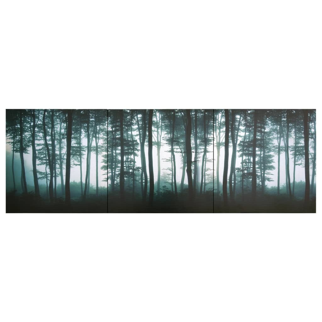 Wandprintset Bomen 120X40 Cm Canvas Meerkleurig