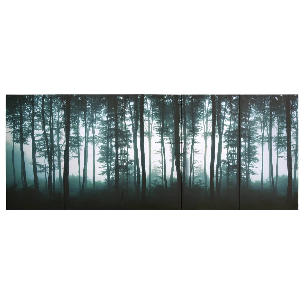 Wandprintset Bomen 150X60 Cm Canvas Meerkleurig