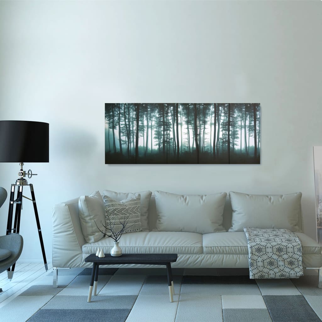 Wandprintset Bomen 150X60 Cm Canvas Meerkleurig