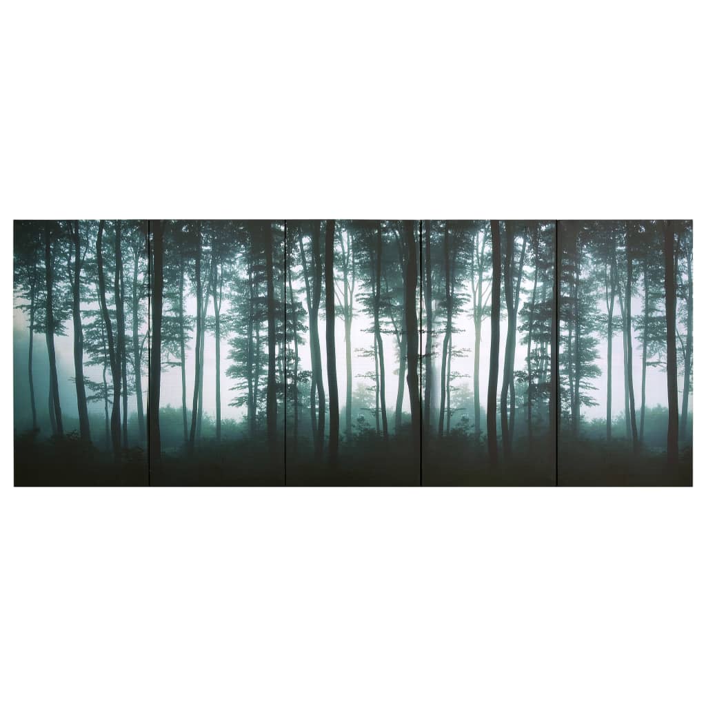Wandprintset Bomen 200X80 Cm Canvas Meerkleurig