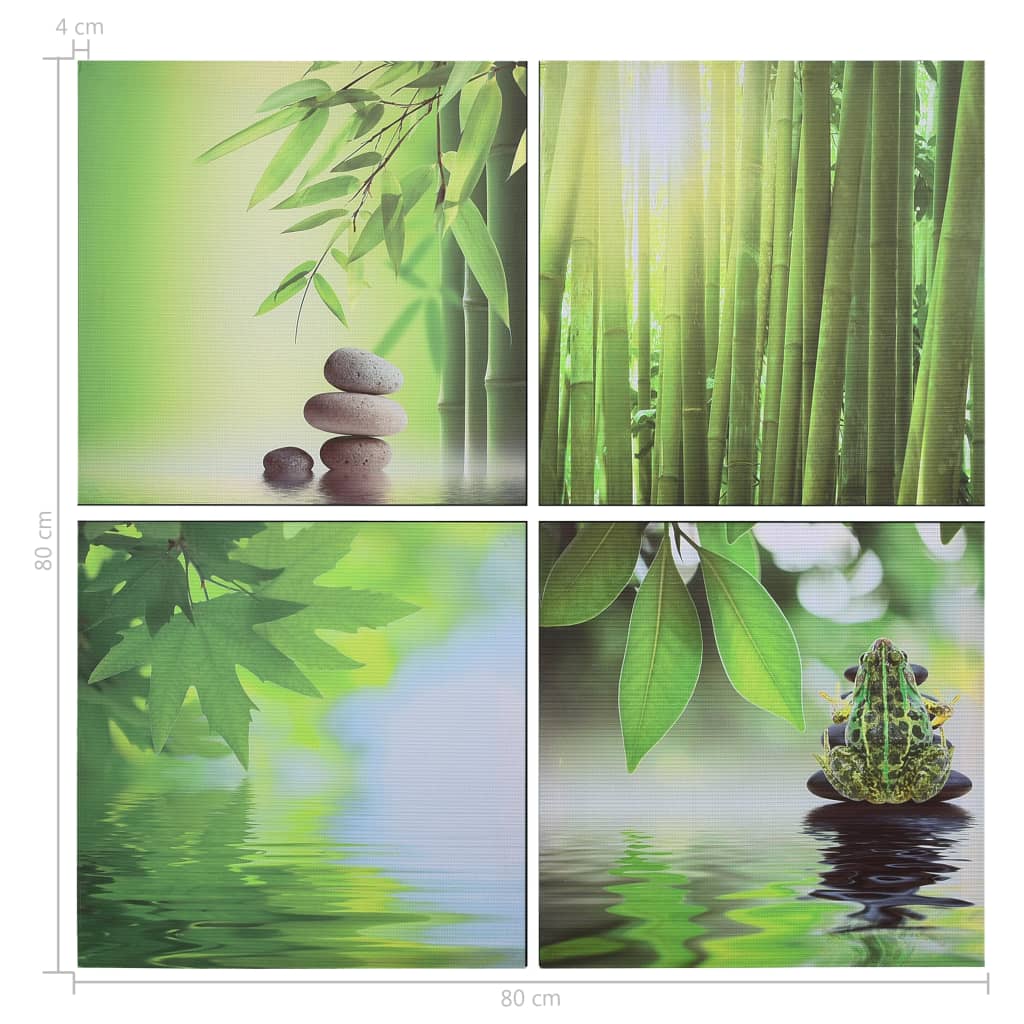 Wandprintset Natuur 80X80 Cm Canvas Meerkleurig