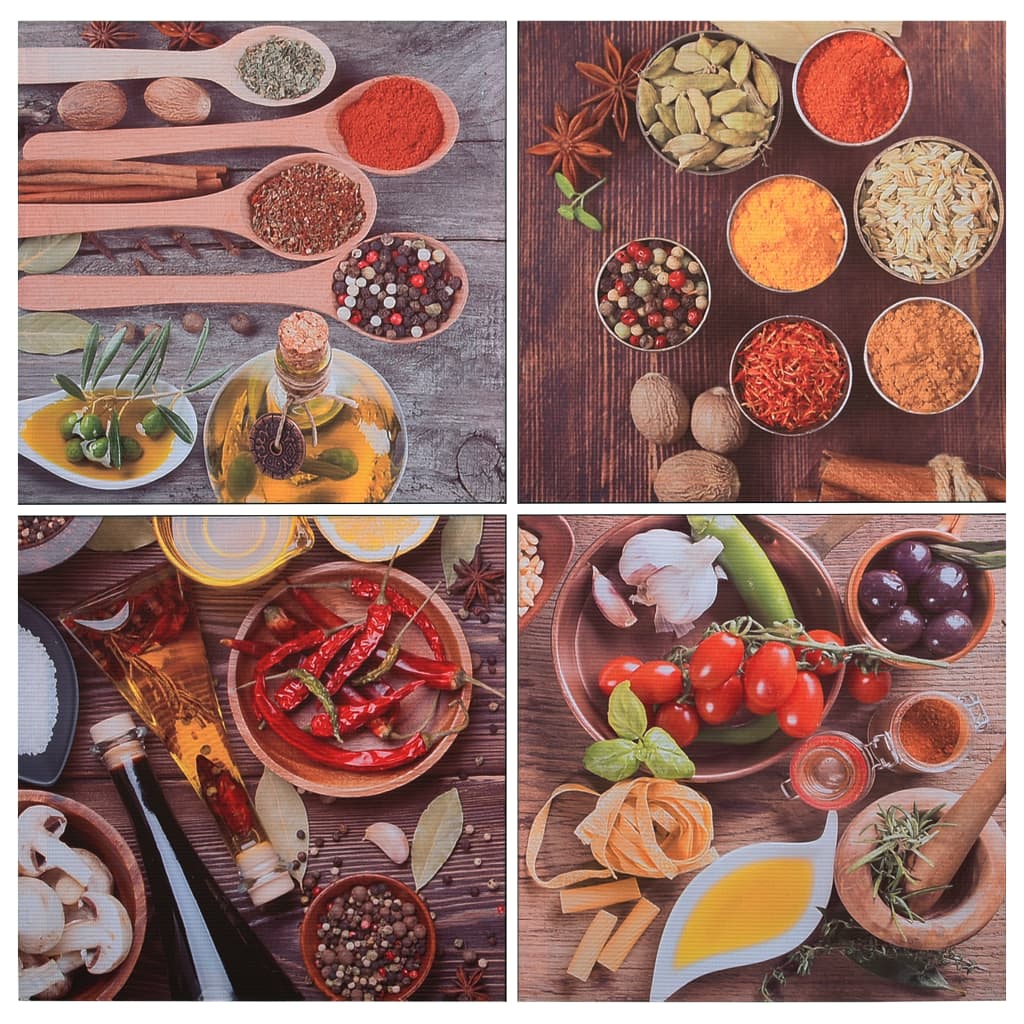 Wandprintset Keuken 80X80 Cm Canvas Meerkleurig