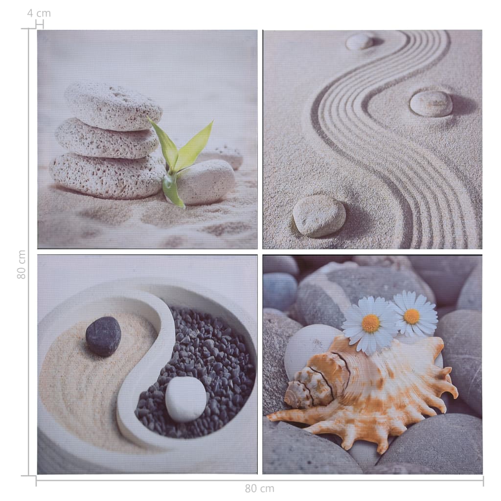 Wandprintset Strand 80X80 Cm Canvas Meerkleurig