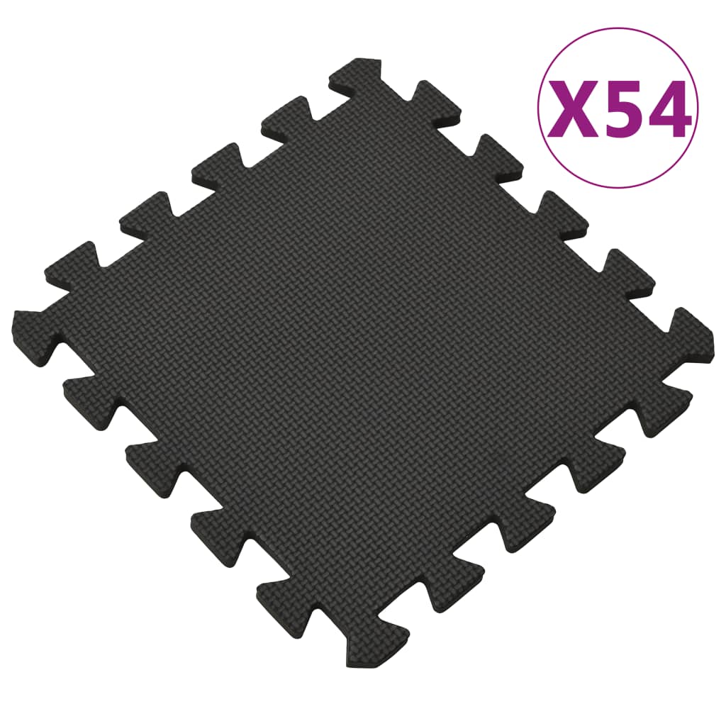 54X Vloermatten 4,86 ㎡ Eva-Schuim Zwart
