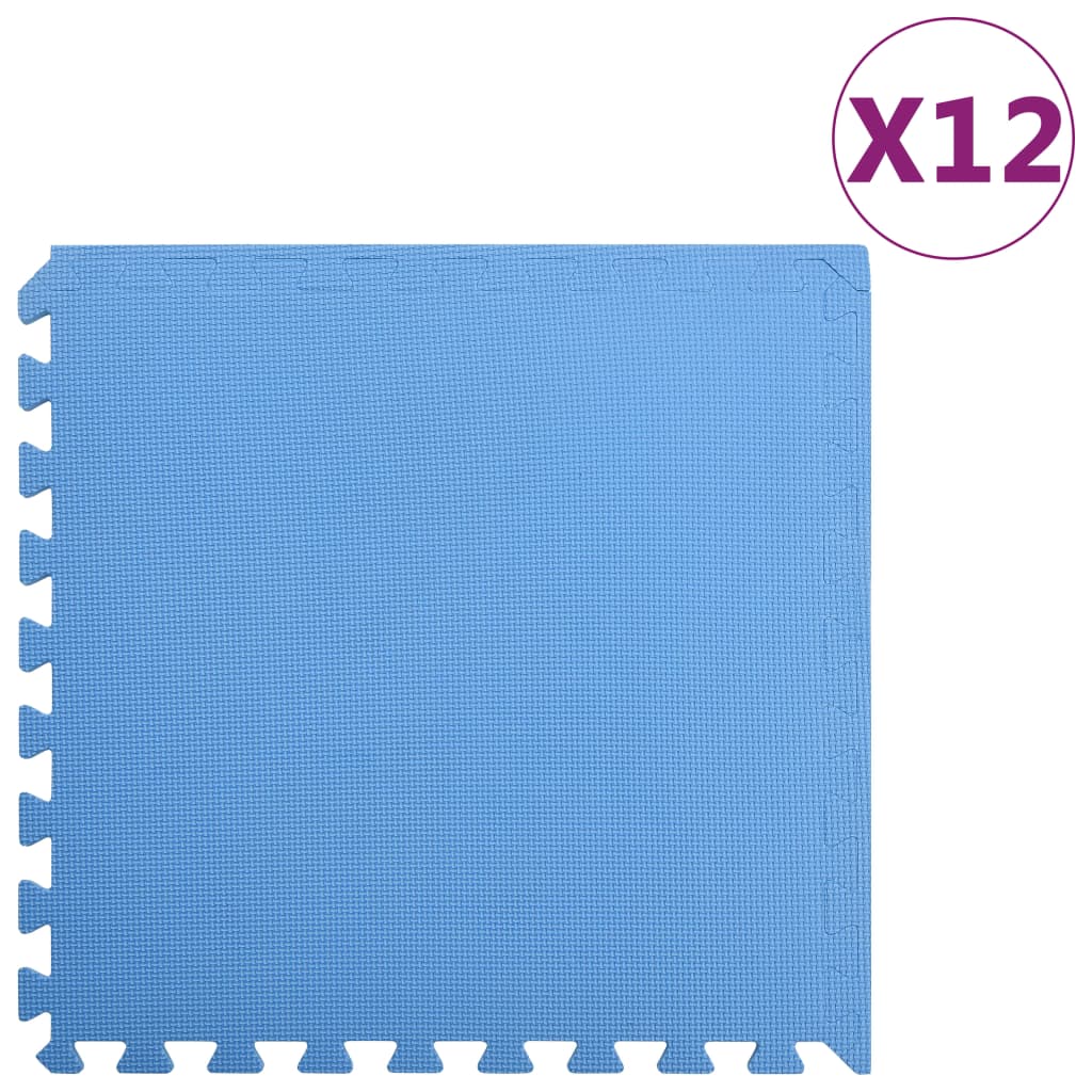 Vloermatten 12 St 4,32 ㎡ Eva-Schuim Blauw