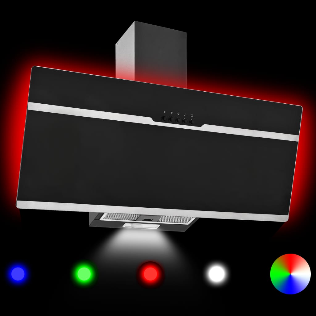 Afzuigkap Rgb-Led 90 Cm Roestvrij Staal En Gehard Glas