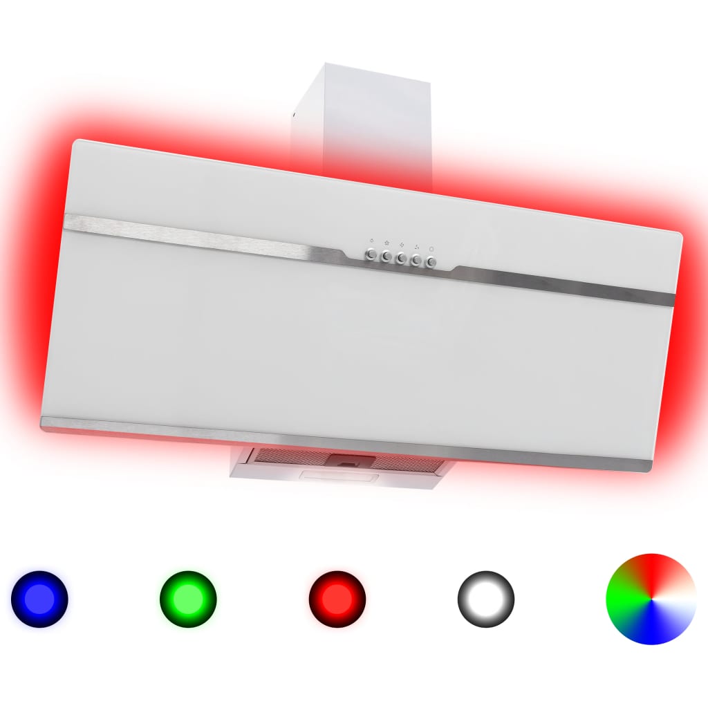 Afzuigkap Rgb-Led 90 Cm Roestvrij Staal En Gehard Glas