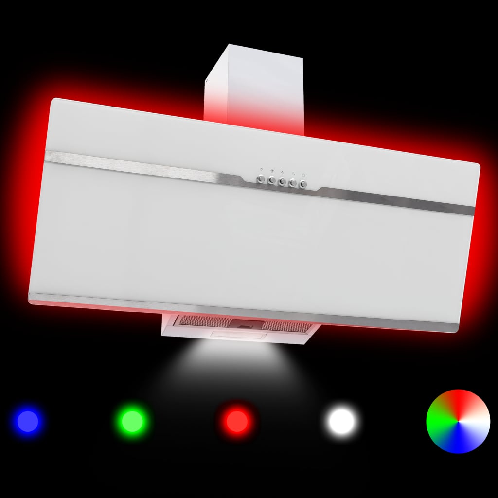 Afzuigkap Rgb-Led 90 Cm Roestvrij Staal En Gehard Glas